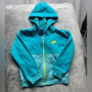 Nike Girl’s Turquoise Zip up Hoodie Size L
